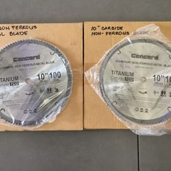 Two NEW 10” Aluminum / Non - Ferrous  Metal Blades  -  $40 For Both Firm