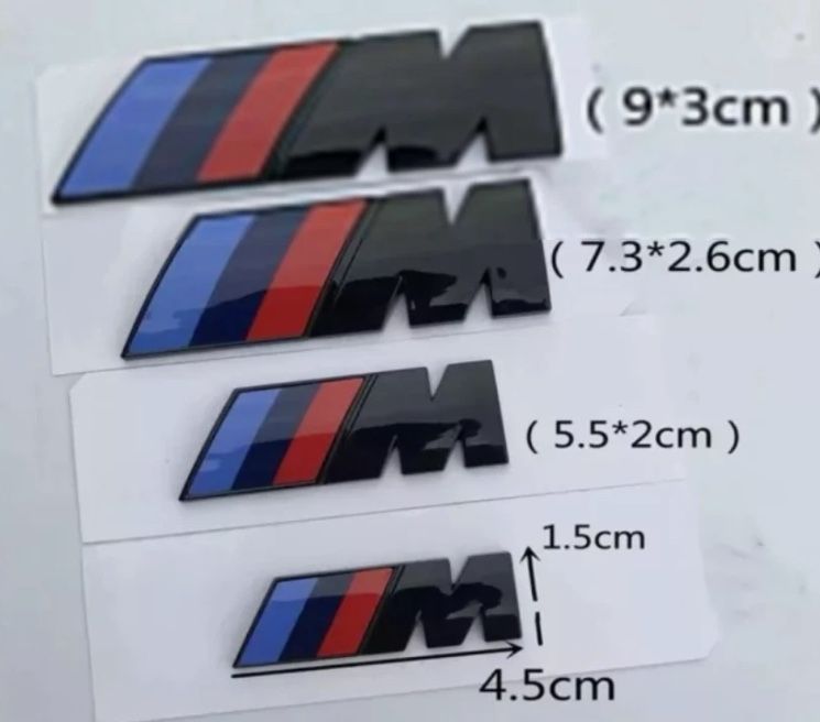 Big~small 10$ 8$ 6$ 5$ 1set For BMW 3D ABS M Badge Car Styling Body Rear Trunk Decor Sticker
