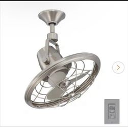 Bentley II 18 in. Indoor/Outdoor Brushed Nickel Oscillating Ceiling Fan with Wall Control