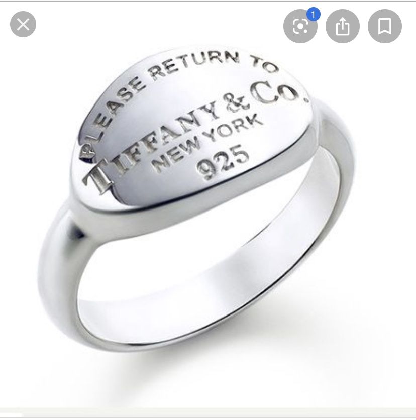 Please Return To Tiffany Oval Sterling Silver Ring size 5