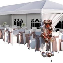 Party Tent Canopy 10'x30’ - Waterproof Wedding & Event Shelter with Removable Sidewalls White 