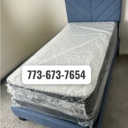 Brand New Twin Bed Frame With Mattress And Box Spring Ready For Delivery 🚛 
