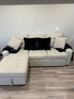 Clean and Excellent Condition Pull Put L-Shape Couch with Storage
