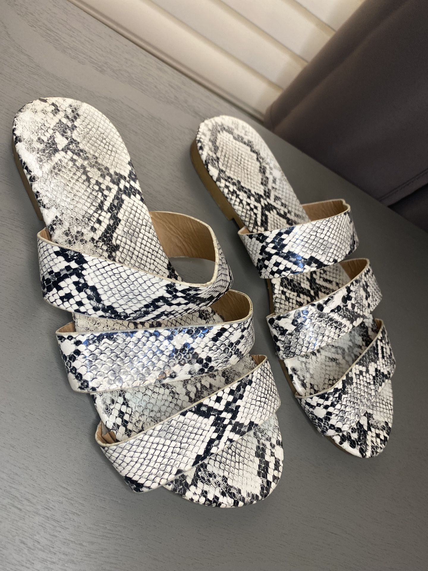 snake print sandals