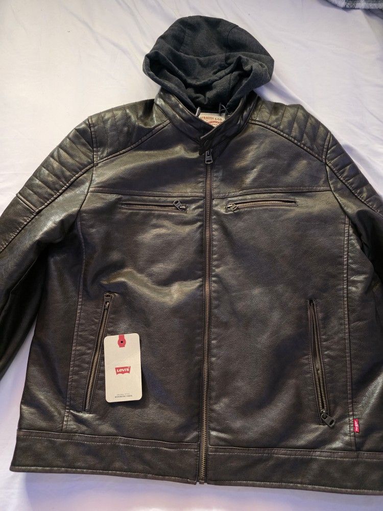 Levi's Leather Jacket XL