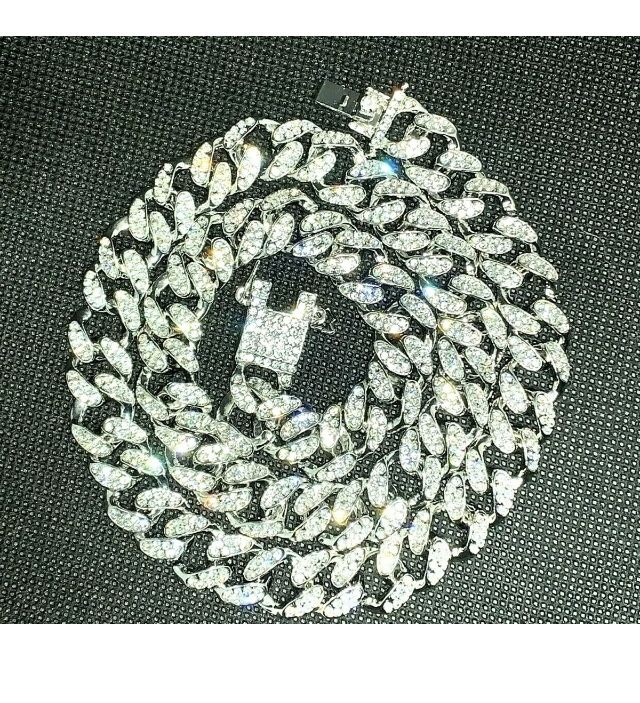 Limited Miami Cuban Link Chain Diamond Gold Silver 18" Choker - 24" ICED CUSTOM