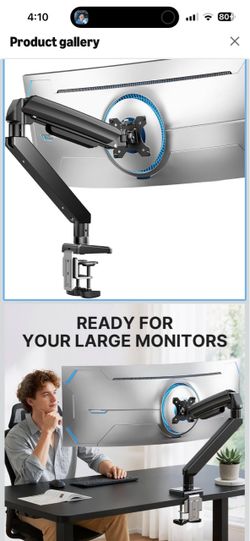 ErGear Heavy Duty Monitor Arm for 13-49″ Ultrawide Screens, 37.4 lbs Capacity, Full Motion Monitor Desk Mount, Rock-Solid Support, Dual C-Clamp & Grom