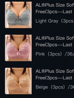 Bras, New Size L, Gray, Pink And Beige (yellow) for Sale in Clearwater, FL  - OfferUp