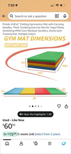 Similar Folding Gymnastics Mat 4x8x2 Inch