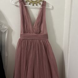 Asos Blush Floor Length Tulle Dress, Size 0 
