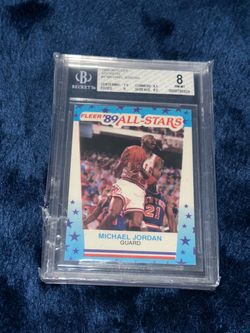 1989-90 Fleer Stickers Michael Jordan BGS 8