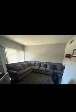 Grey sectional couch