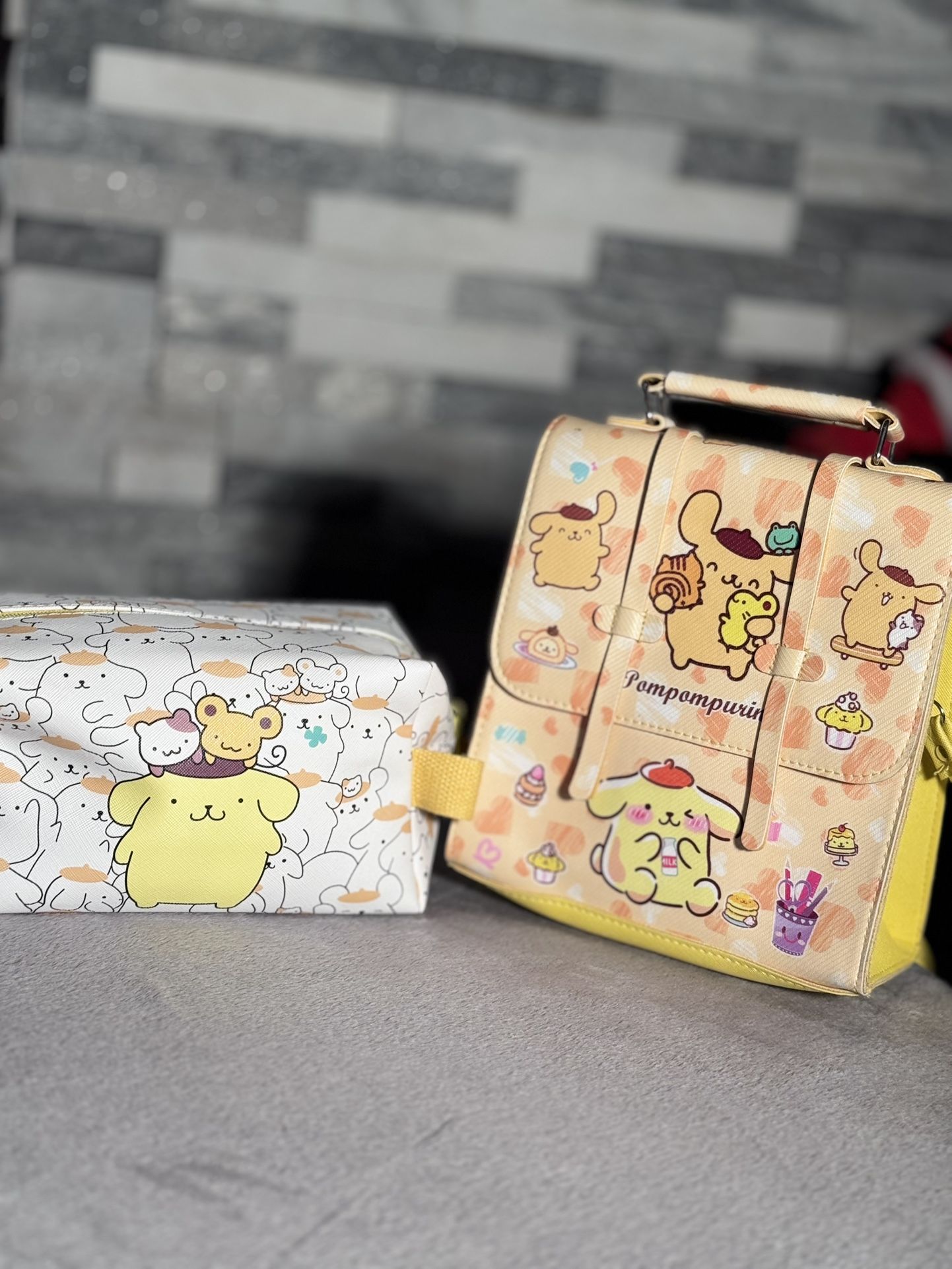 Pompompurin Backpack & Cosmetic Bag