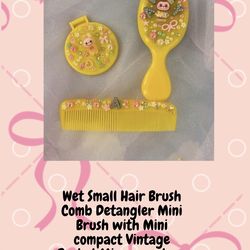 Custom made brush and mini mirror with mini comb