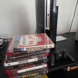 Ps3 With 2 Controllers And 8 games