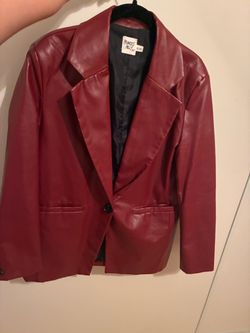 Princess Polly Red Faux Leather Blazer S/M