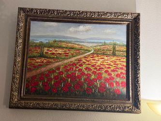 Very large picture frame Deep : 47” inches Wide: 60” inches It’s a real oil painting