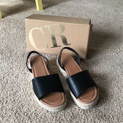 Women’s New Charlotte Russe Size 9 Wedge Shoes Black