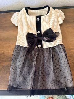 SMALL vintage-style black and white pet dress