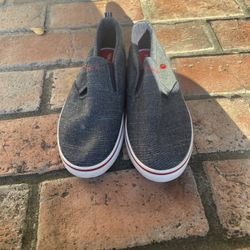 Nautica Kids Denim Slip-On Sneakers - Navy and Red