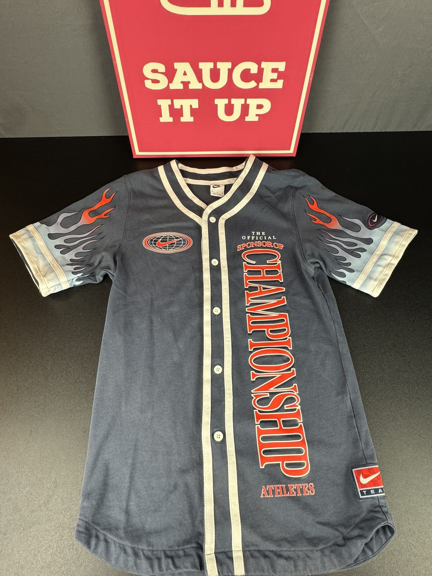 Nike Blue Baseball Jersey sz Medium Preowned