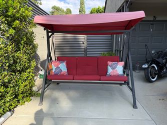 3 Seat Outdoor Porch Swing with Canopy