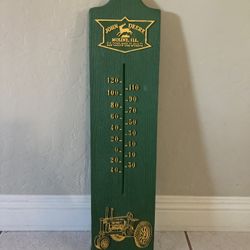 Vintage JOHN DEERE Wooden Thermometer Wall Sign. Raised Graphics. NO THERMOMETER