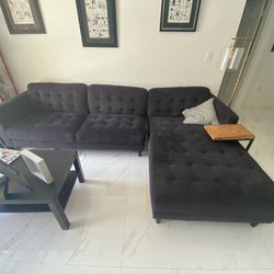 Grey Fabric Sectional
