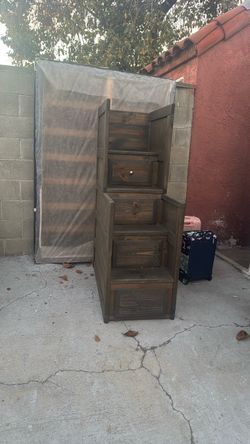 Wooden Bunk Bed Staircase with Drawers