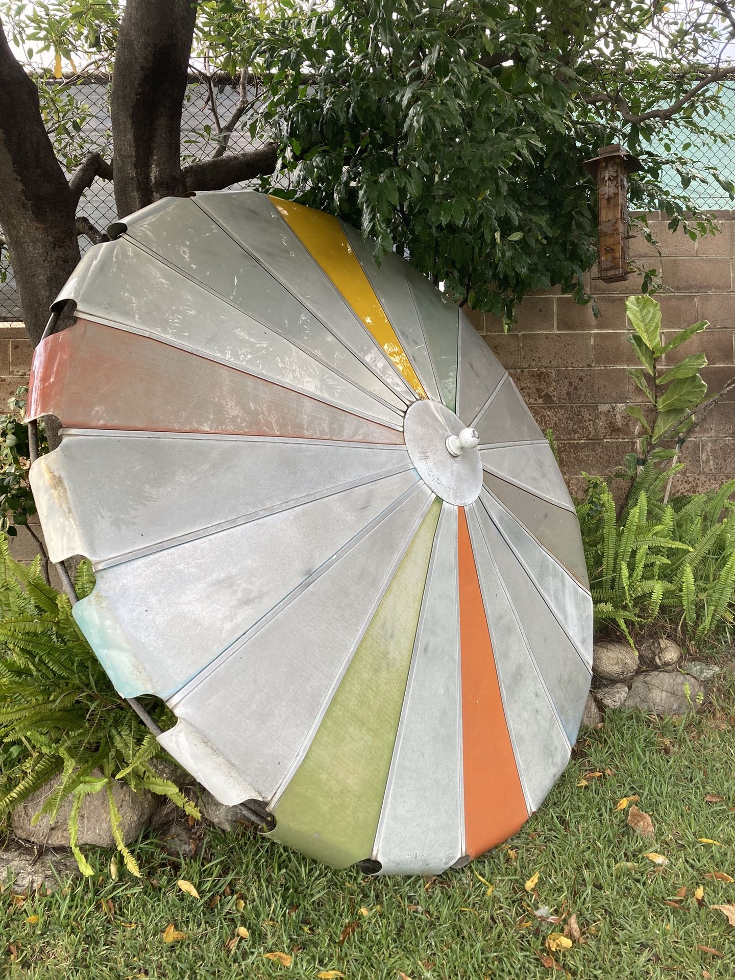 big sturdy patio umbrella Alpha Joy 15ft Extra Large Outdoor Patio Double-Sided Umbrella with Solar  Lights & Umbrella Base, Mint