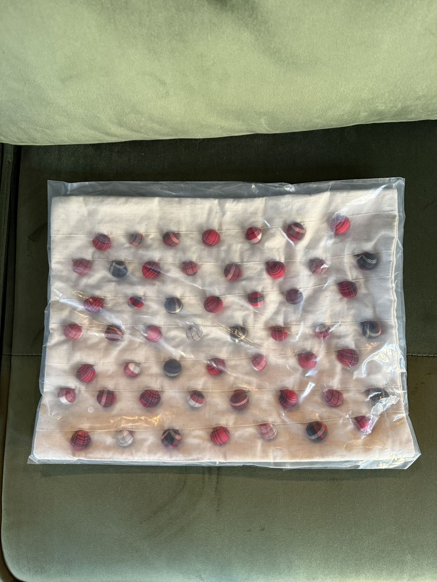NWT Pottery Barn Rare Plaid Pom Pom Pillow Cover