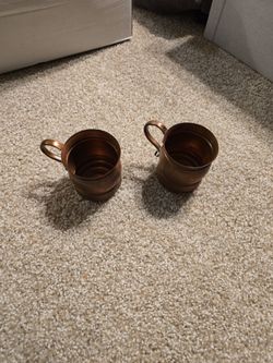 2 Vintage Copper Cups 