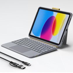 Keyboard Case for iPad 10th Generation,Bluetooth Wireless Detachable Magnetic Stand Rechargeable Key