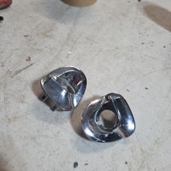 1956 Chevrolet Belair Windshield Wiper Escutcheon Bezel (Pair) Oem Used