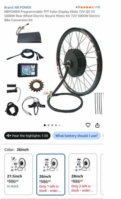 26in 5000w Ebike kit