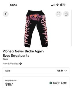 Vlone x Never Broke Again Eyes Sweatpants