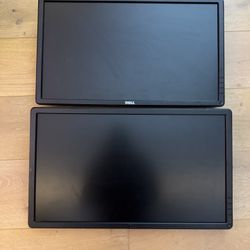 Two 24 Inch Dell monitors