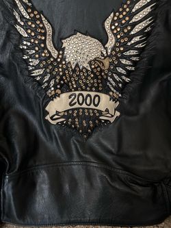 Harley leather jacket and vest