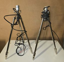 Set of 2 Chrome Tripod Lamp Bases