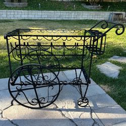 Vintage Wrought Iron Bar Cart