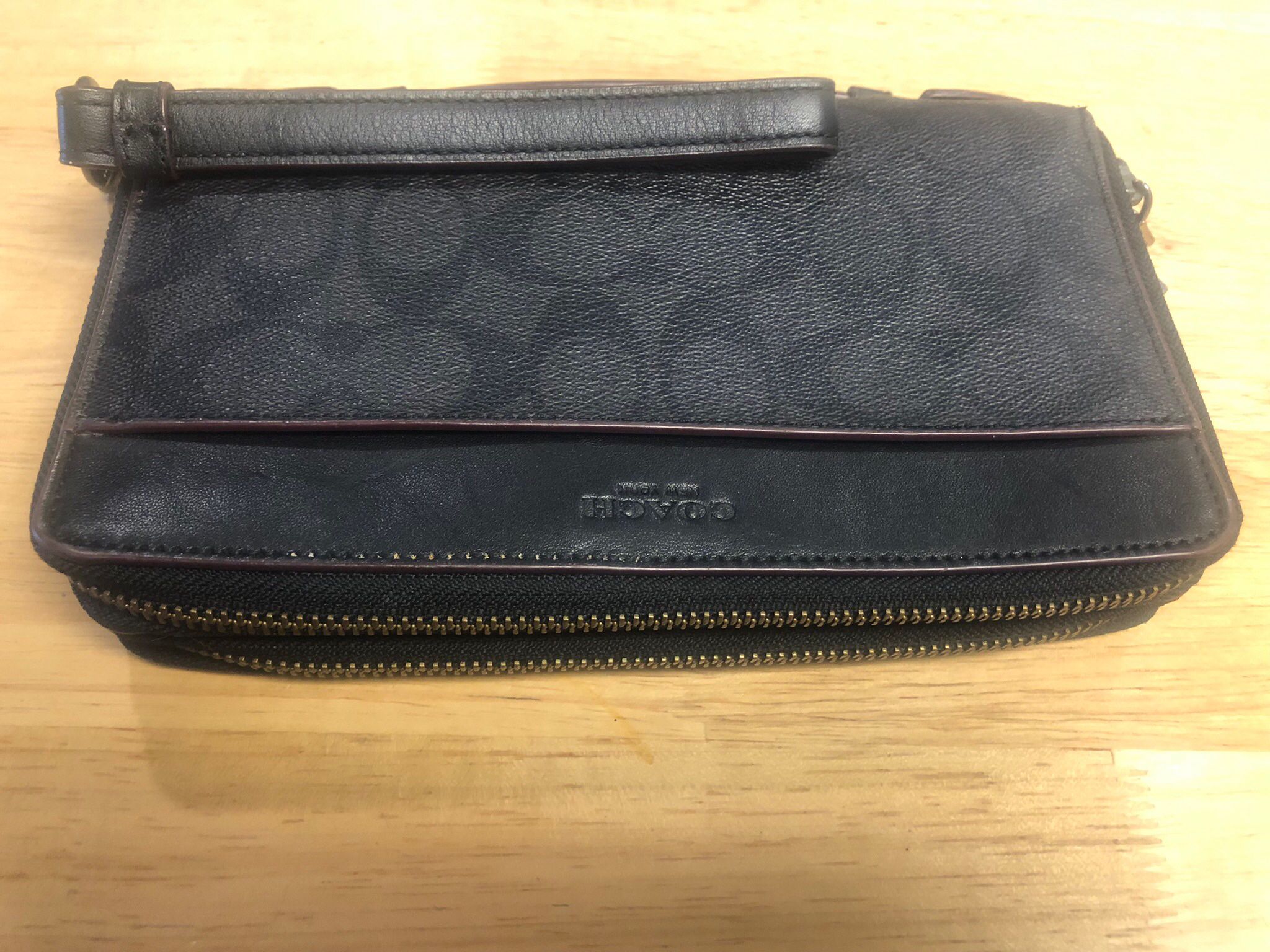 Coach Double Zip Organizer Signature Canvas F67626