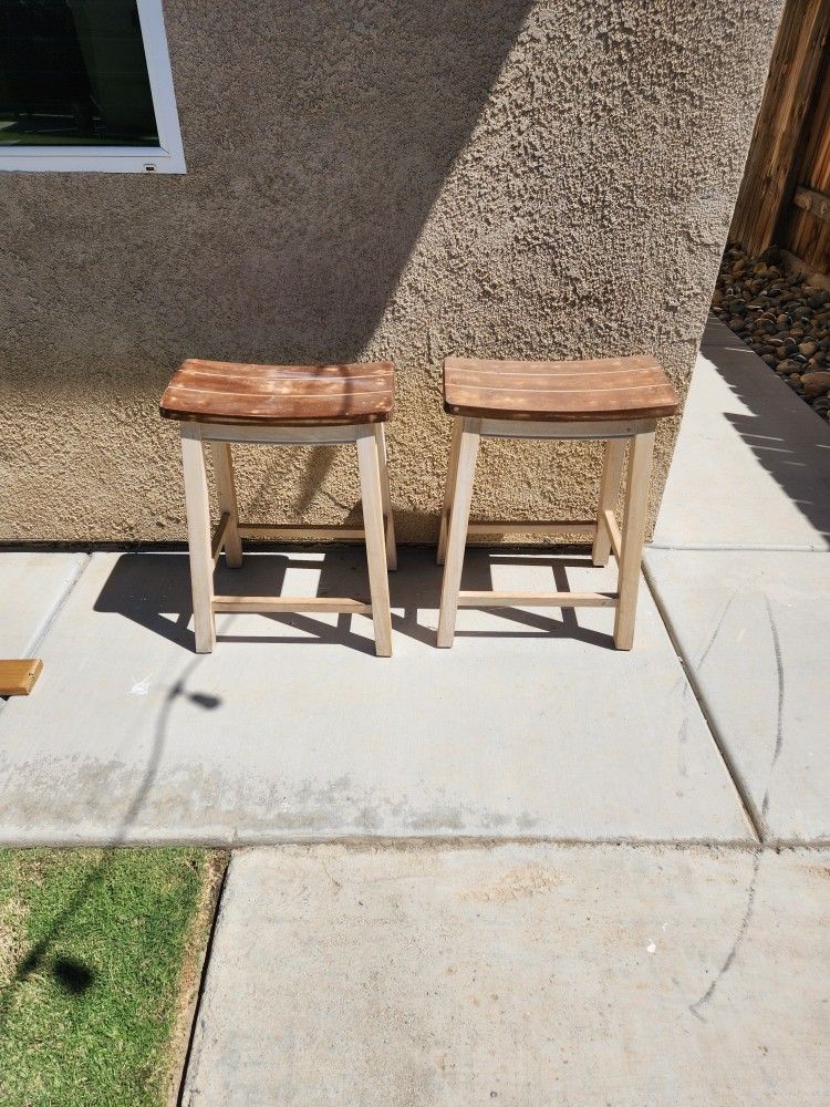 Wooden Rustic Aesthetic Kitchen Bar Stools