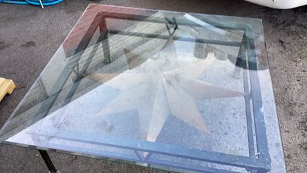 Glass Top Coffee Table with Metal Frame