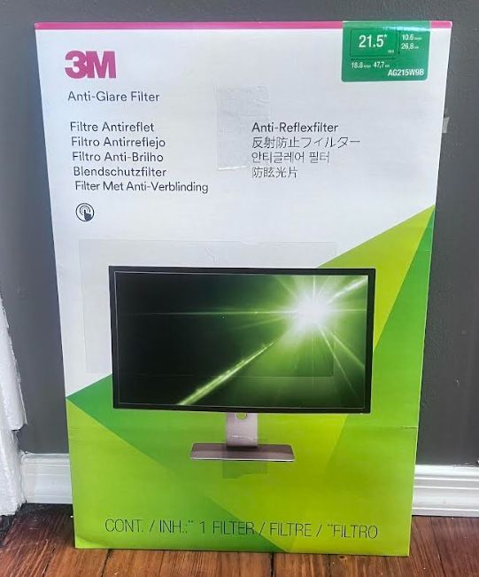 3M™ Anti-Glare Screen Filter for Monitors, 21.5" Widescreen (16:9), AG215W9B