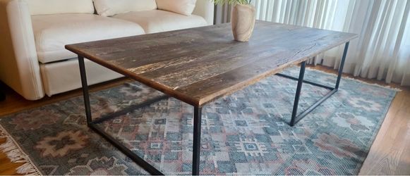 Rustic Wood and Metal Coffee Table