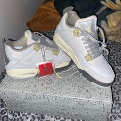 Gray And Yellow Jordan 4s Size 5.5