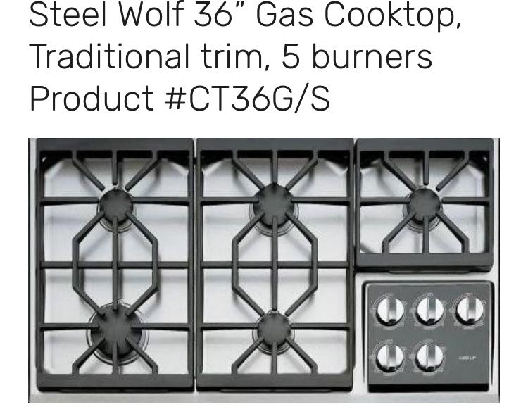 Wolf 5 Burner Gas Cooktop