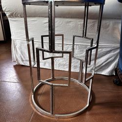 Metal Mirror Top Table