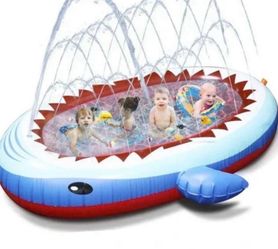 Inflatable 67 Inch Shark Sprinkler Pool Water Toys for Kids Outdoor Splash Pad