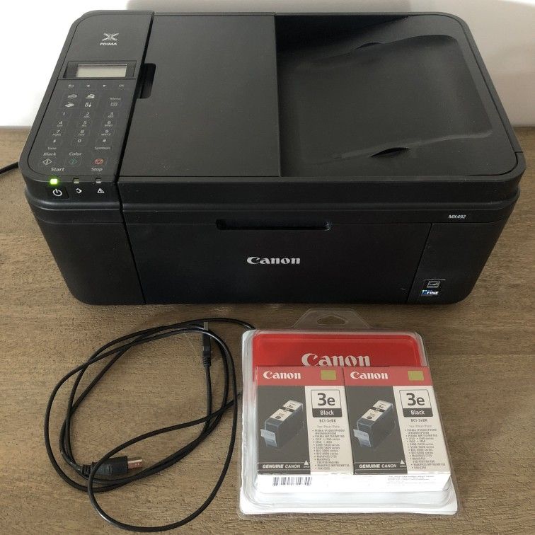Canon PIXMA MX452 all-in-one inkjet printer + 2 new black cartridges